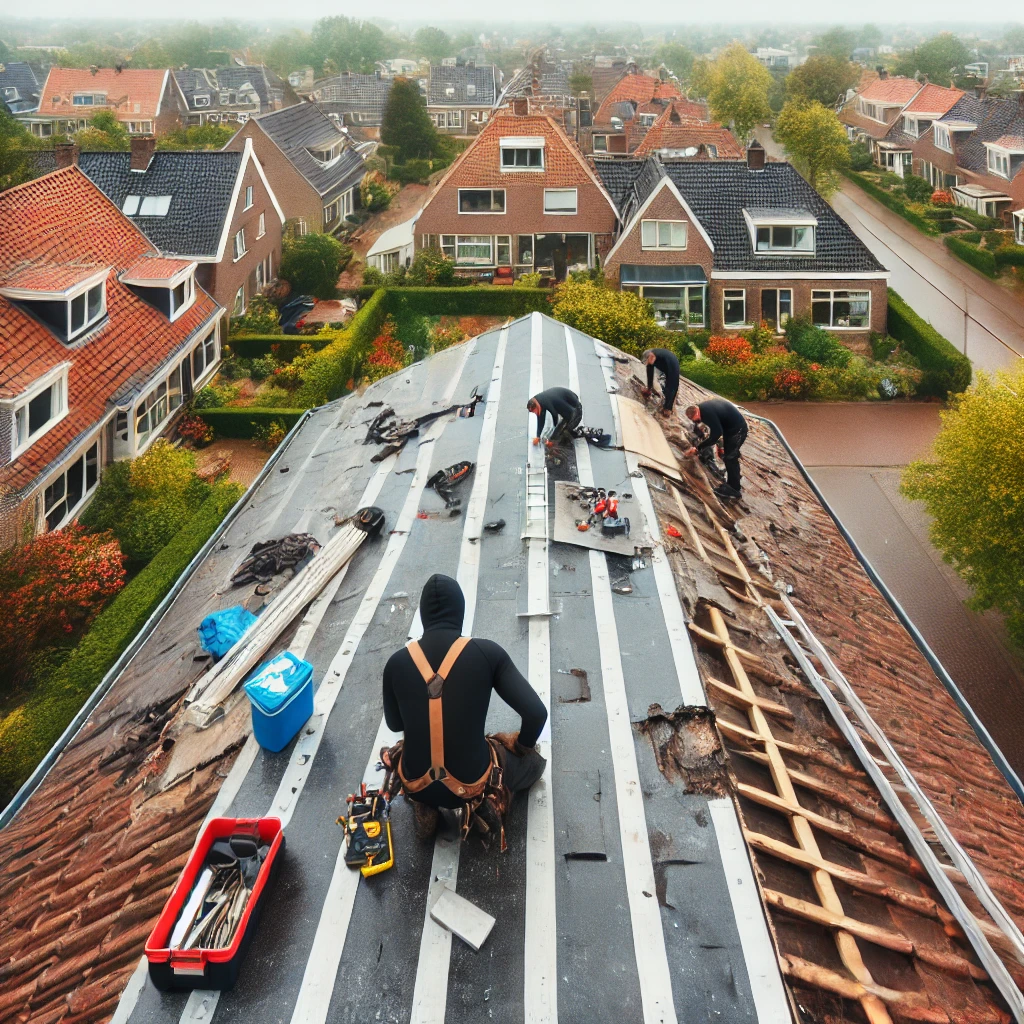 mannen op dak